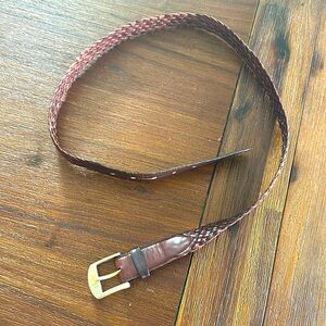 YSL men’s vintage brown leather belt- 34